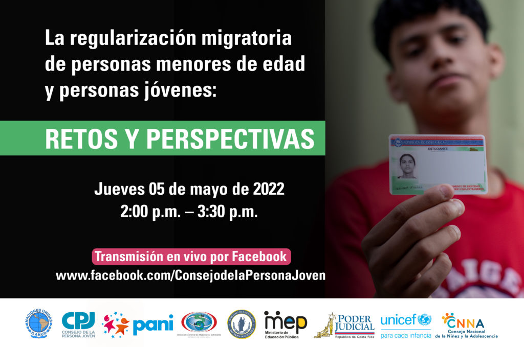 Invitación al conversatorio sobre la regularización migratoria de personas menores de edad y personas jóvenes